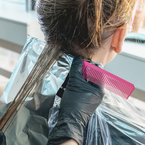 3PCS Professional Highlighting Combs with Stainless Steel Rat Tail - Pink Hair Dye Weaving Comb Set