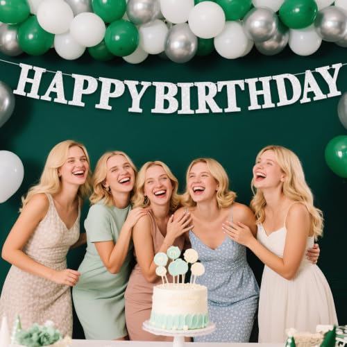 Personalized Glitter Happy Birthday Banner - DIY Garland with Ribbon