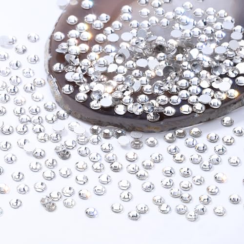 MEIBITE Crystal Clear SS3 Flatback Rhinestones 1440pcs Glass Nail Gems