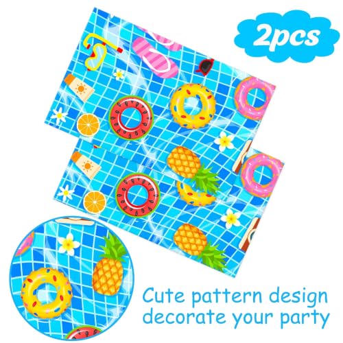 Vibrant Pool Party Table Cover - 2 Pack Hawaiian Tablecloths