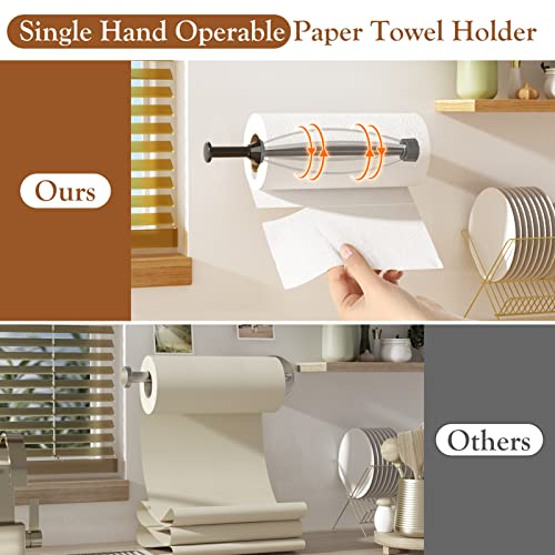 Winproper Black Under Cabinet Paper Towel Holder – Stainless Steel Wall Mount