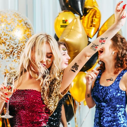 2025 New Years Eve Party Temporary Tattoos Supplies