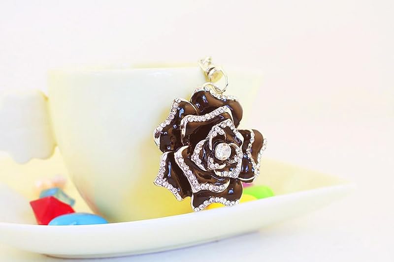 Colorful Rose Flower Rhinestone Keychain - Stylish Gift for Loved Ones