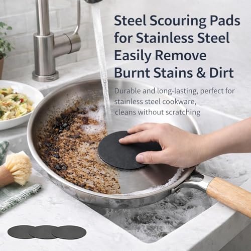 Steelis Stainless Steel Sponge - Heavy-Duty Cookware Cleaner (3 PCS)