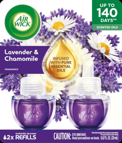 Air Wick Lavender & Chamomile Scented Oil Refill 0.67 Fl Oz (Pack of 2)
