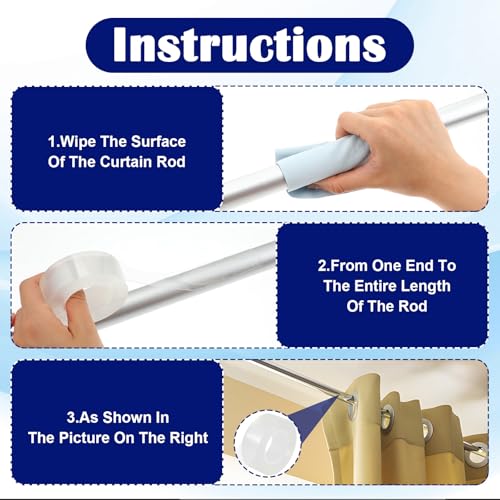 Clear Curtain Rod Glide Tape, 1in x 16ft for Smooth Operation