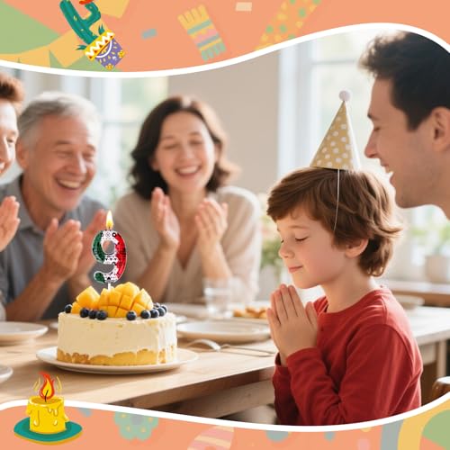 Mexican Birthday Candles - Fiesta Cake Toppers for Ages 0-100