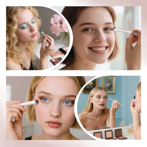 BOROLA 6-Piece Eye Makeup Brush Set with Travel Case - Synthetic Blending & Eyeliner Brushes