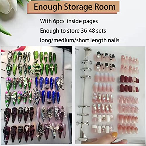 Press On Nail Organizer Book - 9.44x7.08 Inch Clear Storage Display Case