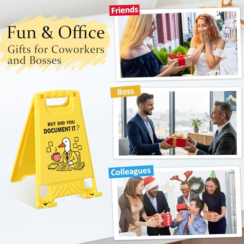 Funny Office Decor Desk Sign with Phone Stand and Mirror