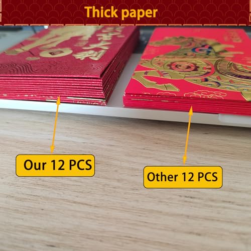 12PCS Chinese New Year Red Envelopes for 2026 Horse Festival