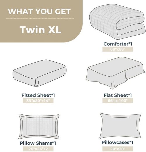 HYMOKEGE Twin XL Comforter Set - Mint Green Seersucker 5-Piece All-Season Luxury Bedding Set