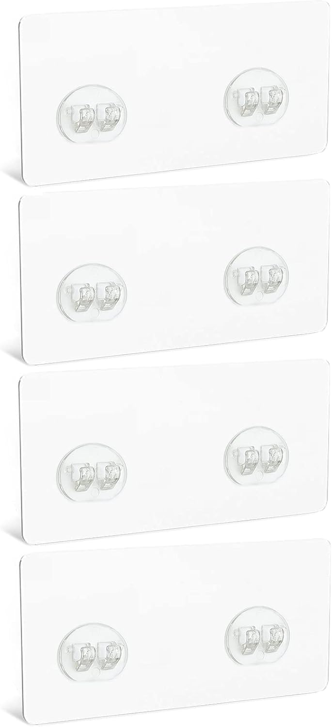 Skiennix Shower Caddy Hooks - 4PCS Adhesive Replacement for Corner Bathroom Rack | Strong, No Drilling