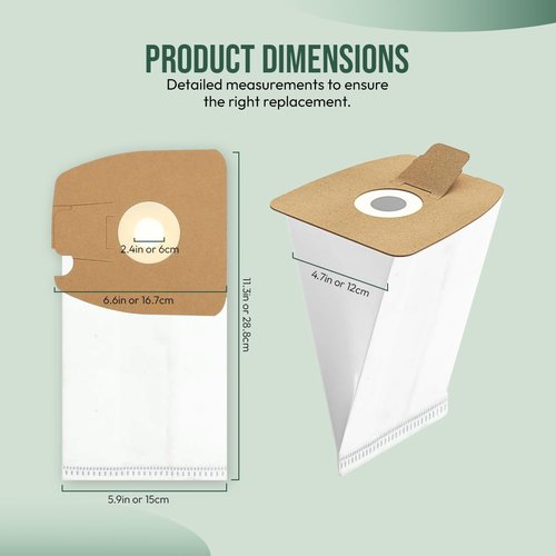 Replacement Micro Filtration HEPA Vacuum Bags Compatible with Eureka Style MM Eureka Mighty Mite 3670 and 3680, Replaces 60295A 60295B, Pack of 9