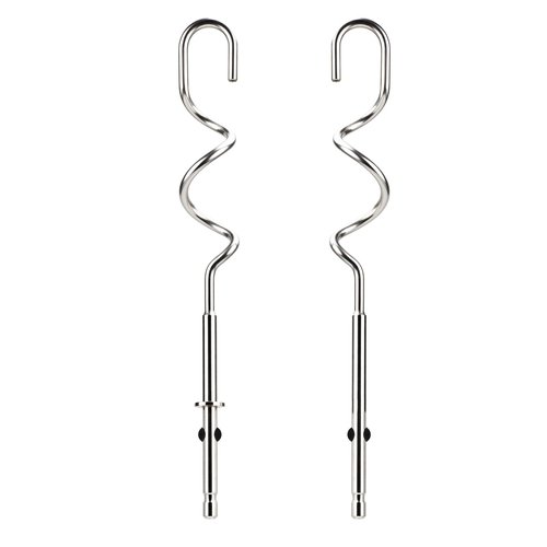 2pcs 990143000 Mixer Dough Hook for Hamilton, Stainless Steel Hand Mixer Replacement Beaters Attachments Dough Hook Accessories Compatible with Hamilton Beach 62630R 62632R 62633R