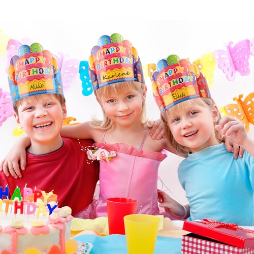 30 Pack Colorful Birthday Crowns for Kids - Party Hats