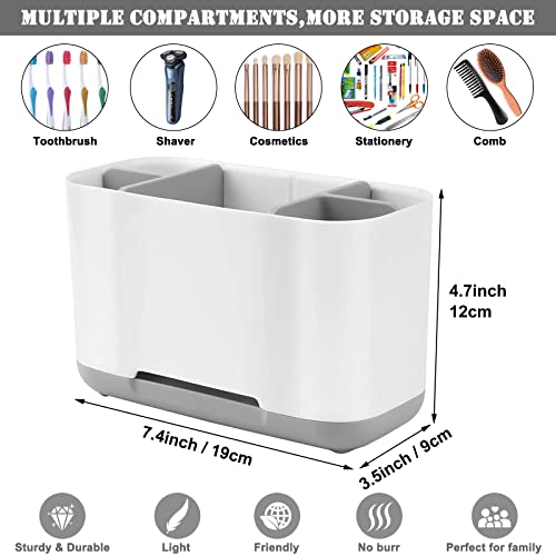 Cerpourt Large Toothbrush Holder, Anti-Slip Electric Toothbrush Organizer - Grey