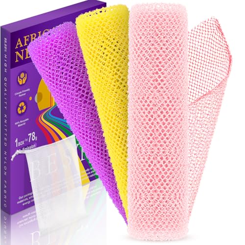 African Net Bath Sponge Exfoliating Body Scrubber Long Stretchable Mesh
