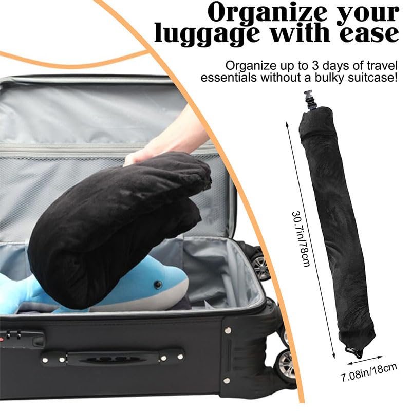 Nenkarn Stuffable Travel Neck Pillow Cover and Eye Mask Set