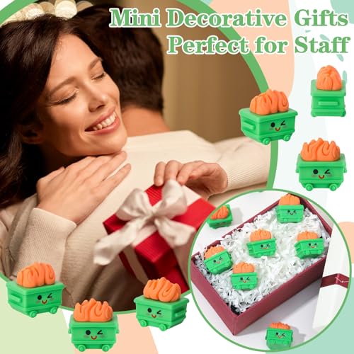 42Pcs Mini Resin Dumpster Fire Figurines - Motivational Desk Accessories