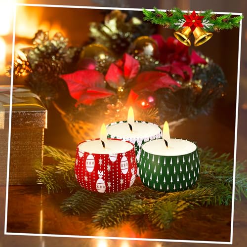 Gingerbread Man Metal Cookie Tins with Lids - 8 oz, Pack of 12, Christmas Themes
