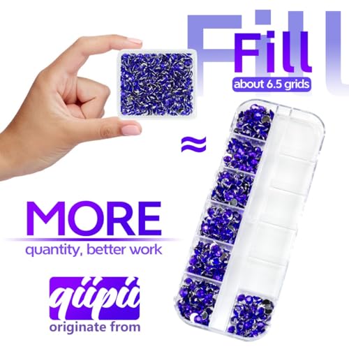 Purple Resin Rhinestones 3060PCS Flatback Gems with Tweezers and Pen