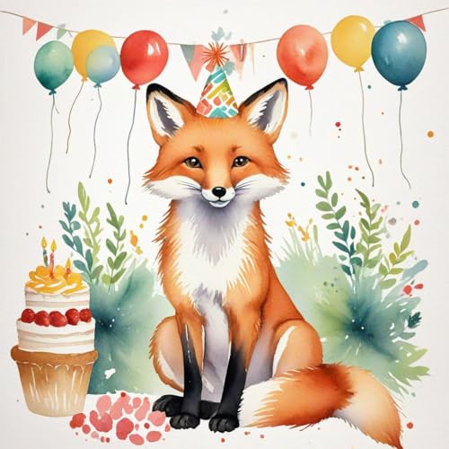 Premium Fox Birthday Card - 145mm Eco-Friendly Design
