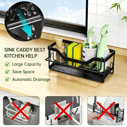 VILCEN Stainless Steel Kitchen Sink Organizer with Drain Tray