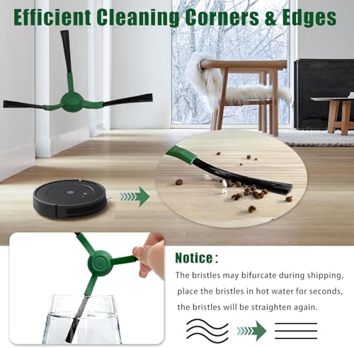 4 Pack Replacement Side Brushes for Roomba Combo & Vac Essential Series - Easy Install, Durable Bristles