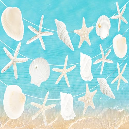 3-Piece Coastal Seashell & Starfish Hanging Banner Set for Beach Party