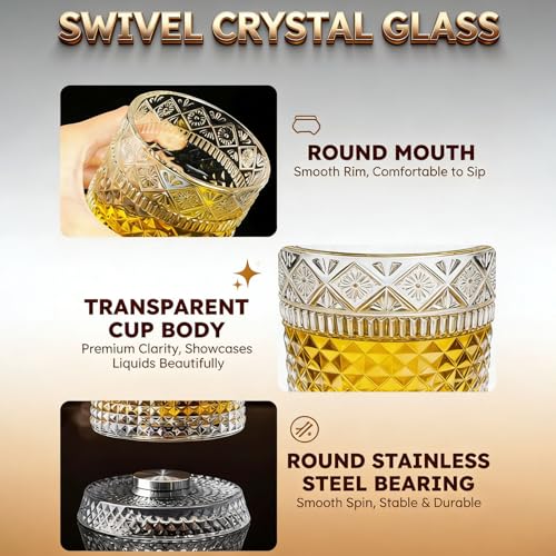 360° Rotating Whiskey Glass - Unique Sword Gift for Men & Dad