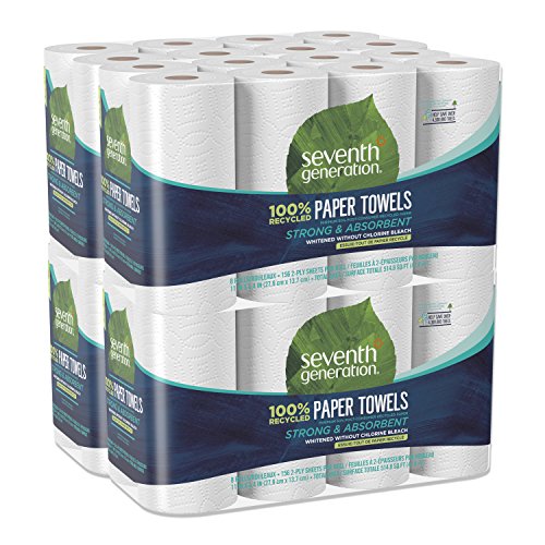 Seventh Generation 100% Recycled Paper Towels, 2-Ply, 8 Count (Pack of 4)