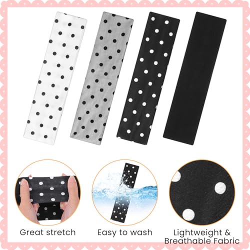 Polka Dot Headbands for Women 4-Pack Non-Slip Elastic Hair Wraps
