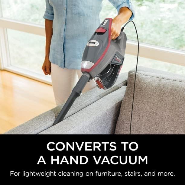 SHARK HV370 Rocket Pro Corded Stick Vacuum - Powerful Suction in Comet Red (Renewed)