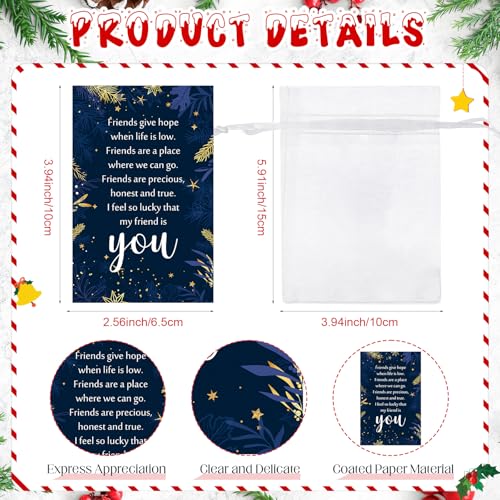 Roshtia Classic 18-Pack Christmas Shot Glasses Set with Thank You Cards & Organza Bags