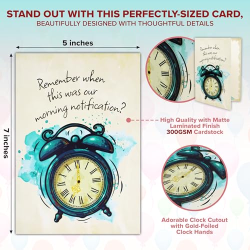 Handmade Humorous Birthday Card for Grandpa with Gold Foil Clock