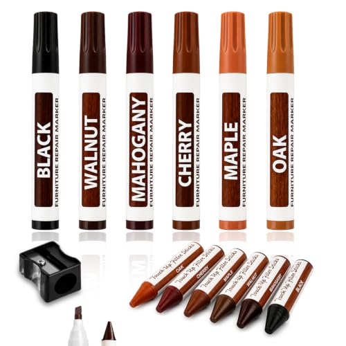 13-Piece Furniture Repair Kit: Wood Touch-Up Markers & Wax Sticks, Colorful