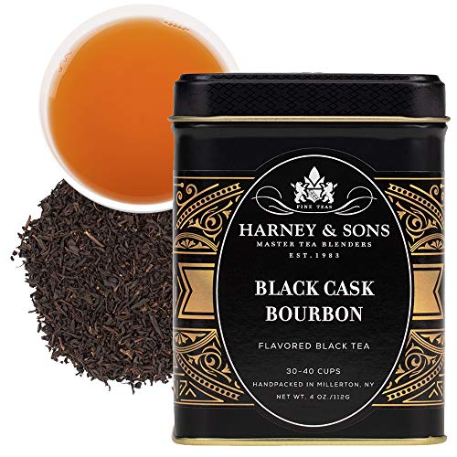 Harney & Sons Black Cask Bourbon Loose Leaf Black Tea, 4 oz Decorative Tin