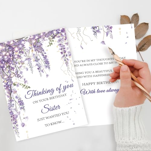 ICOOLYI Sister Birthday Card WY-587 – Heartfelt Gift with Floral Artwork