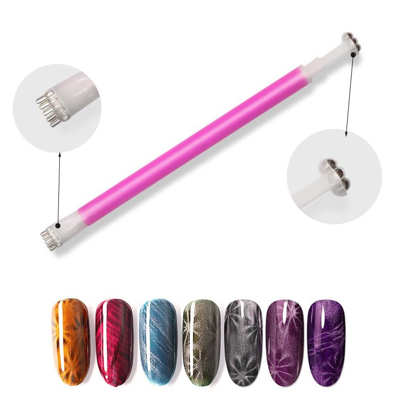 WOKOTO 5-Piece Cat Eye Nail Magnet Wand Set for Gel Polish 3D Designs