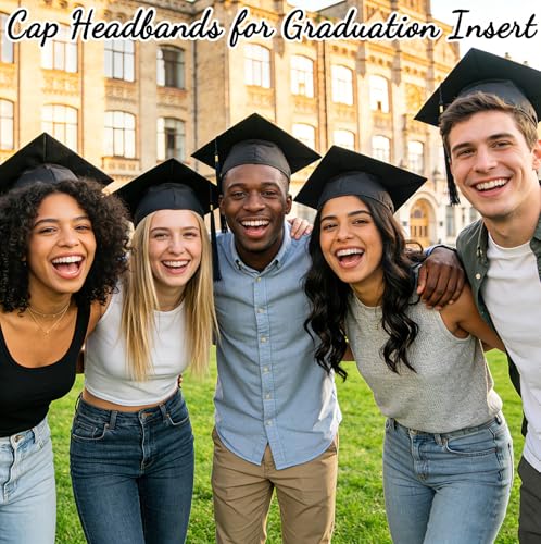 Pirekul Graduation Cap Headband Insert - Secure Non-Slip Holder for Hairstyle Preservation