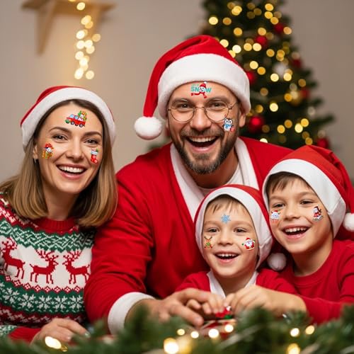 Christmas Temporary Tattoos 60Pcs - Santa & Reindeer Party Favors