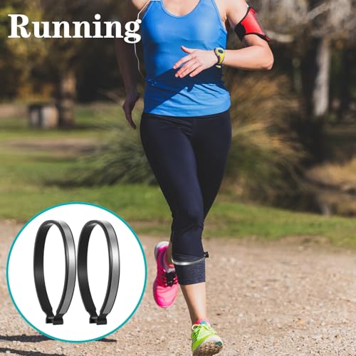 4Pcs High Reflective Cycling Trousers Clips, Safety Bicycle Elastic Ankle Cuffs Bands, Outdoor Recreation Cycling Trouser Clip Pant Leg Cuff Clip Reflective Gear for Riding Fishing Outdoor