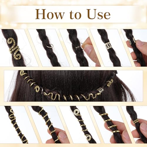 56 Pcs Gold Hair Jewelry Set for Braids & Dreadlock Accessories