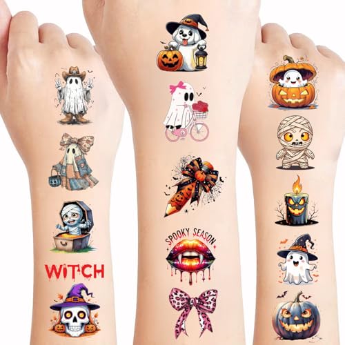 Glow in the Dark Halloween Temporary Tattoos 108 PCS Party Favors