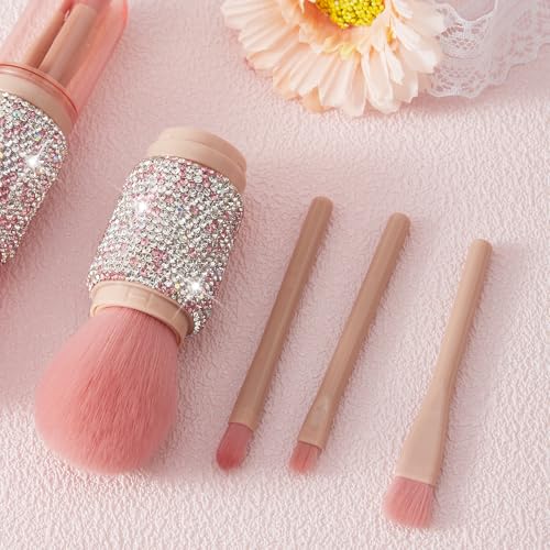 WOKOTO 4-in-1 Rhinestone Nail Dust & Makeup Brush Set