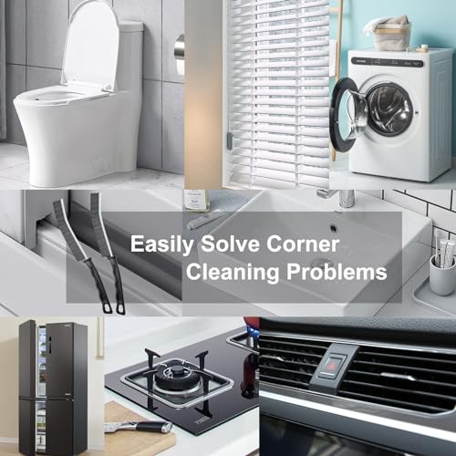 BANSTLE Hard-Bristled Crevice Cleaning Brush - 3 Piece Set for Grout & Tiles