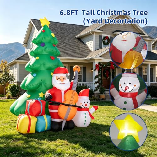 2M Christmas Inflatable Santa Claus & Tree Yard Decor Set