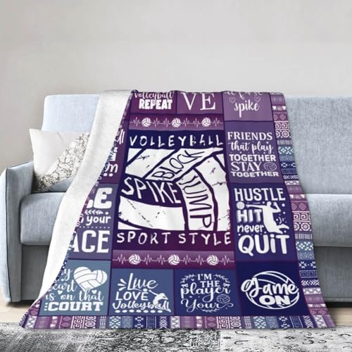 Volleyball Blanket for Kids Teens Adults 60 x 80 Inches - Twin Size