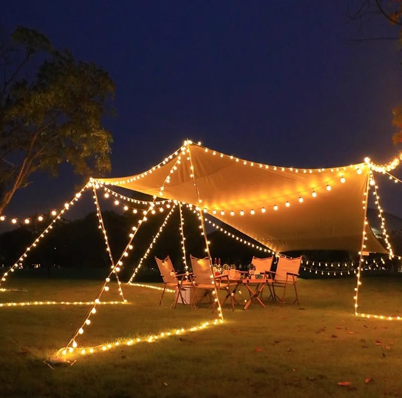 Skiennix 2-in-1 Globe String Lights - 32.8 FT with 80 Warm White LEDs for Indoor/Outdoor Decor